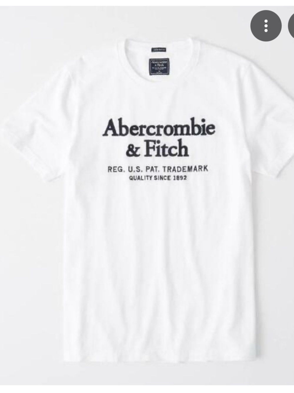 Abercrombie & Fitch White Short Sleeve Logo Tee